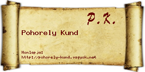 Pohorely Kund névjegykártya